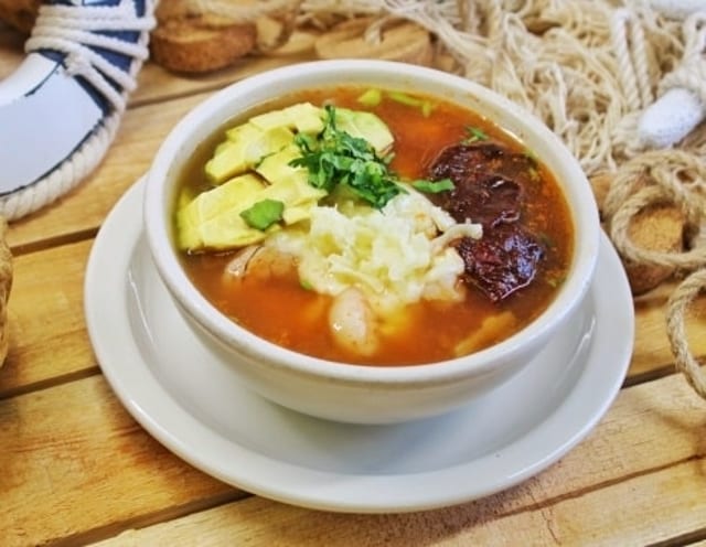 Caldo de Camarón Tlalpeño / Tlalpeño-Style Shrimp Soup.